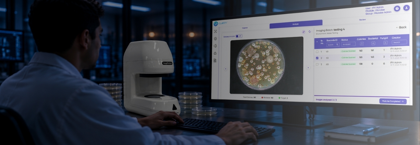 CLAIRITY™ MICROBE – Automated Colony Counting and Microbial Analysis Banner