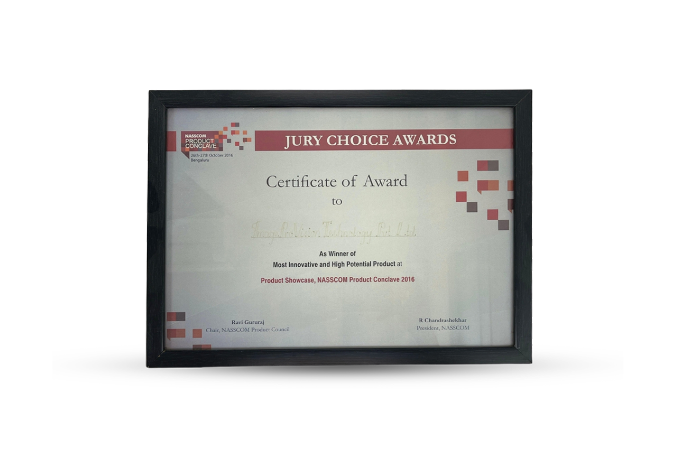 NASSCOM product conclave – Jury Choice Award – 2016